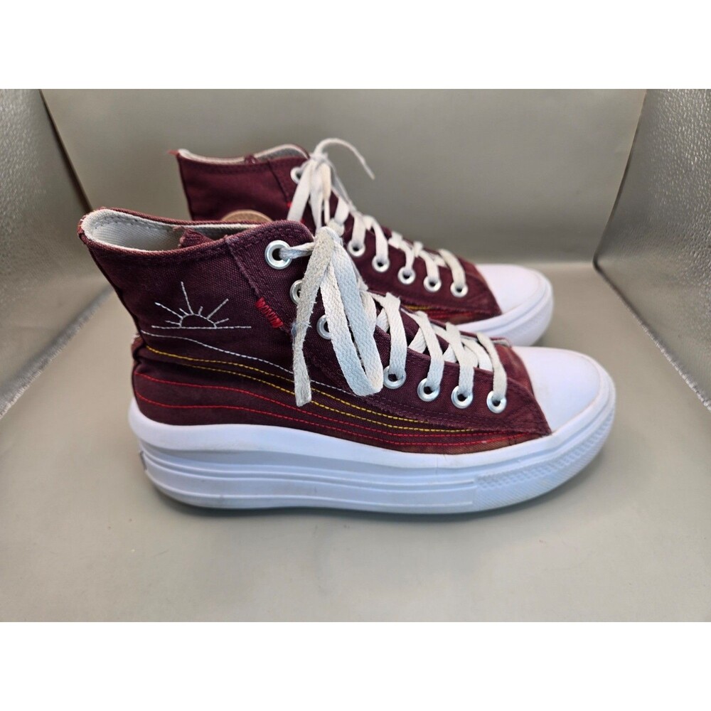 Converse Chuck Taylor All Star Move Platform Shoes Women's 8 Red Western Stitch